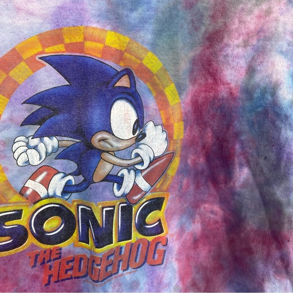Sonic The Hedgehog Tie Dye Short Sleeve Shirt Size Large - Picture 3 of 5